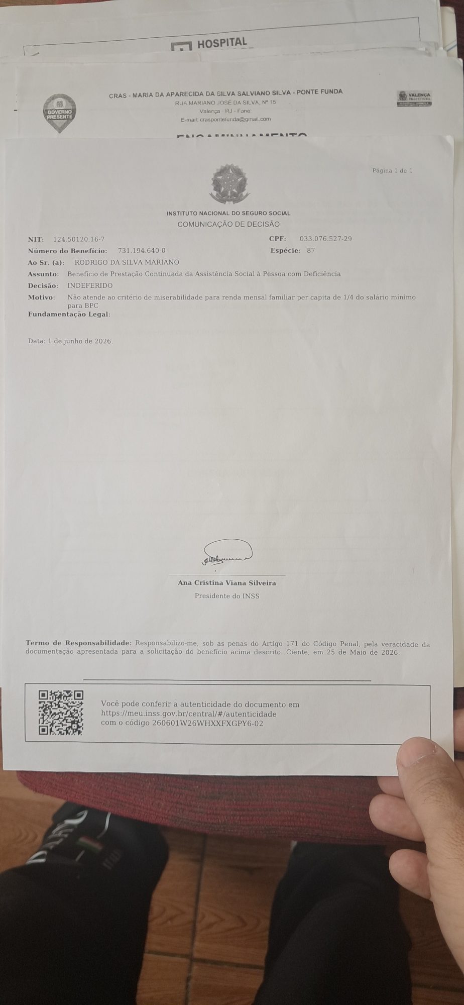 Negativa pedido Bolsa Família